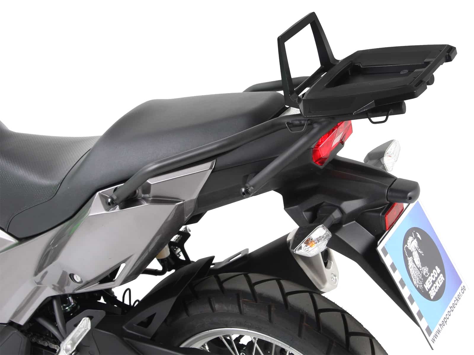 Alurack top case carrier black for combination with original rear rack for Kawasaki Versys-X 300/Urban/Adventure (2017-)