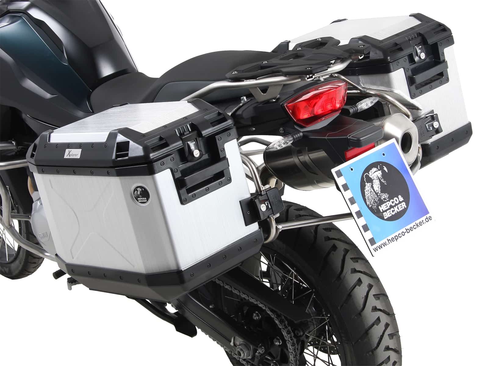 Sidecarrier Cutout stainless steel incl. Xplorer sideboxes silver for BMW F 750 GS (2018-2023)