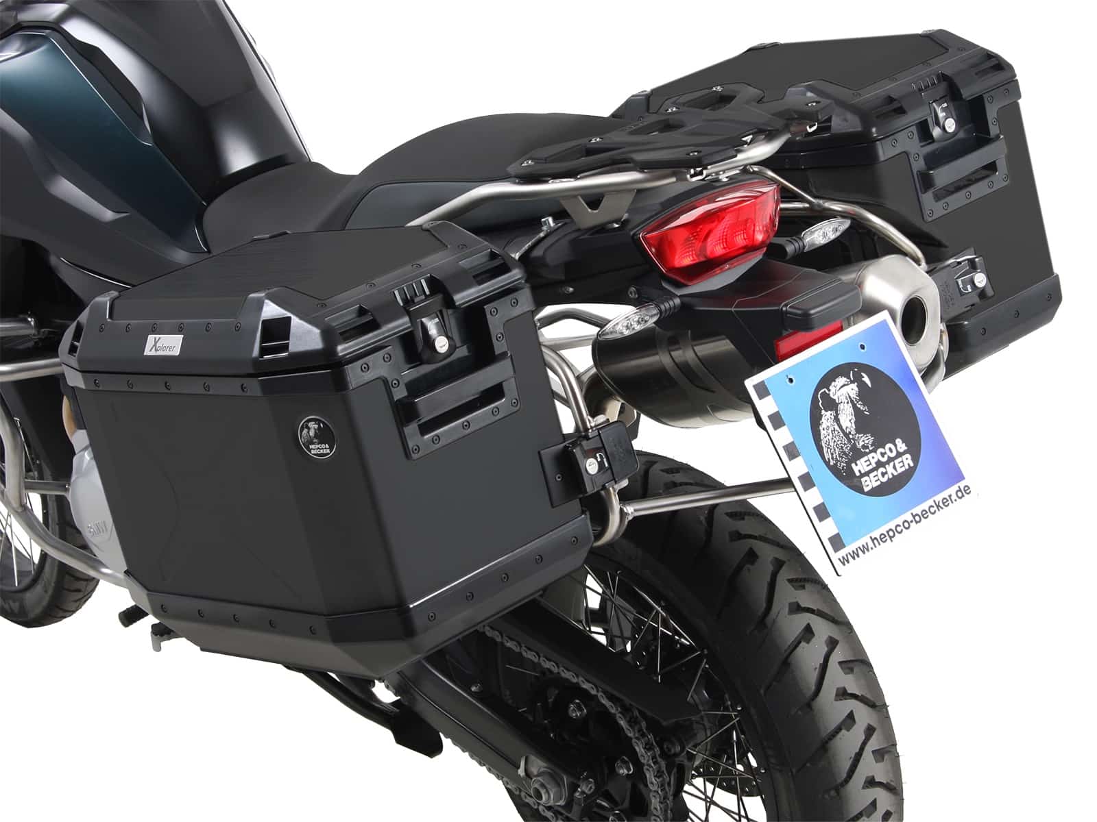 Sidecarrier Cutout stainless steel incl. Xplorer sideboxes black for BMW F 750 GS (2018-2023)