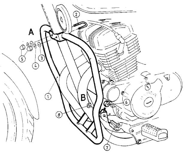 Engine protection bar chrome for Honda CA 125 Rebel (1995-2001)