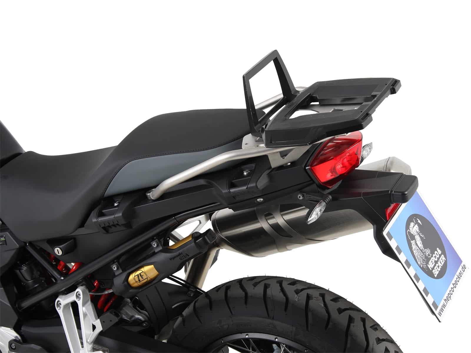 Alurack topcasecarrier black for original BMW-Touring stainless steel tube rear rack for BMW F 800 GS (2024-)