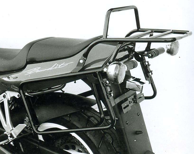 Komplettträgerset (Seitenkofferträger und Rohrgepäckbrücke Topcaseträger) schwarz für Suzuki GSF 400 Bandit (1991-1995)