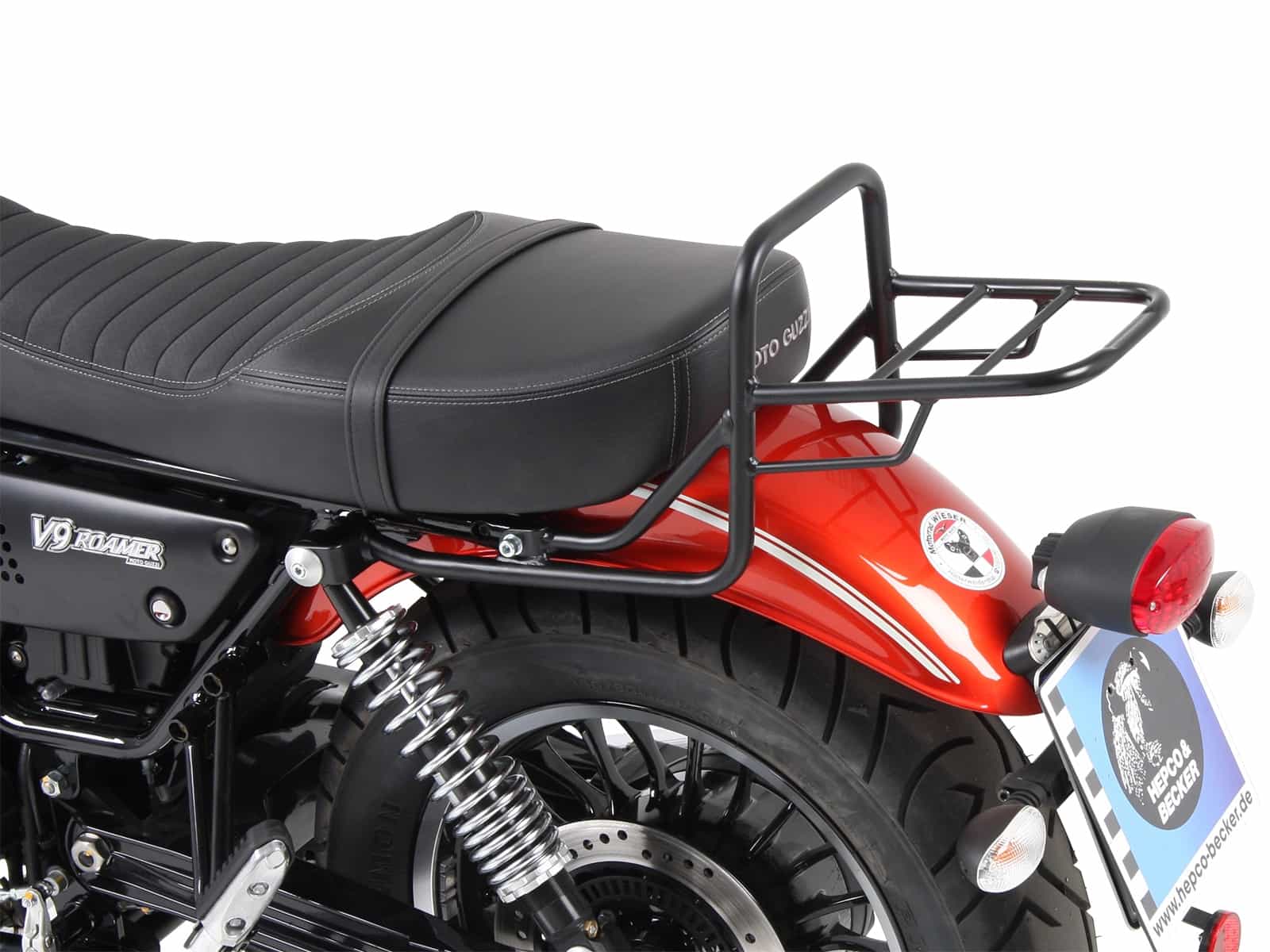 Topcase carrier tube-type black - for long seat for Moto Guzzi V9 Bobber/Special Edition (2021-) (long seat)
