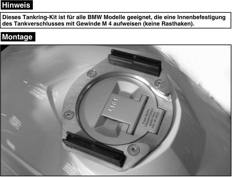 Tankring Lock-it inkl. Tankrucksackverschlusseinheit für BMW S 1000 R (2014-2020)