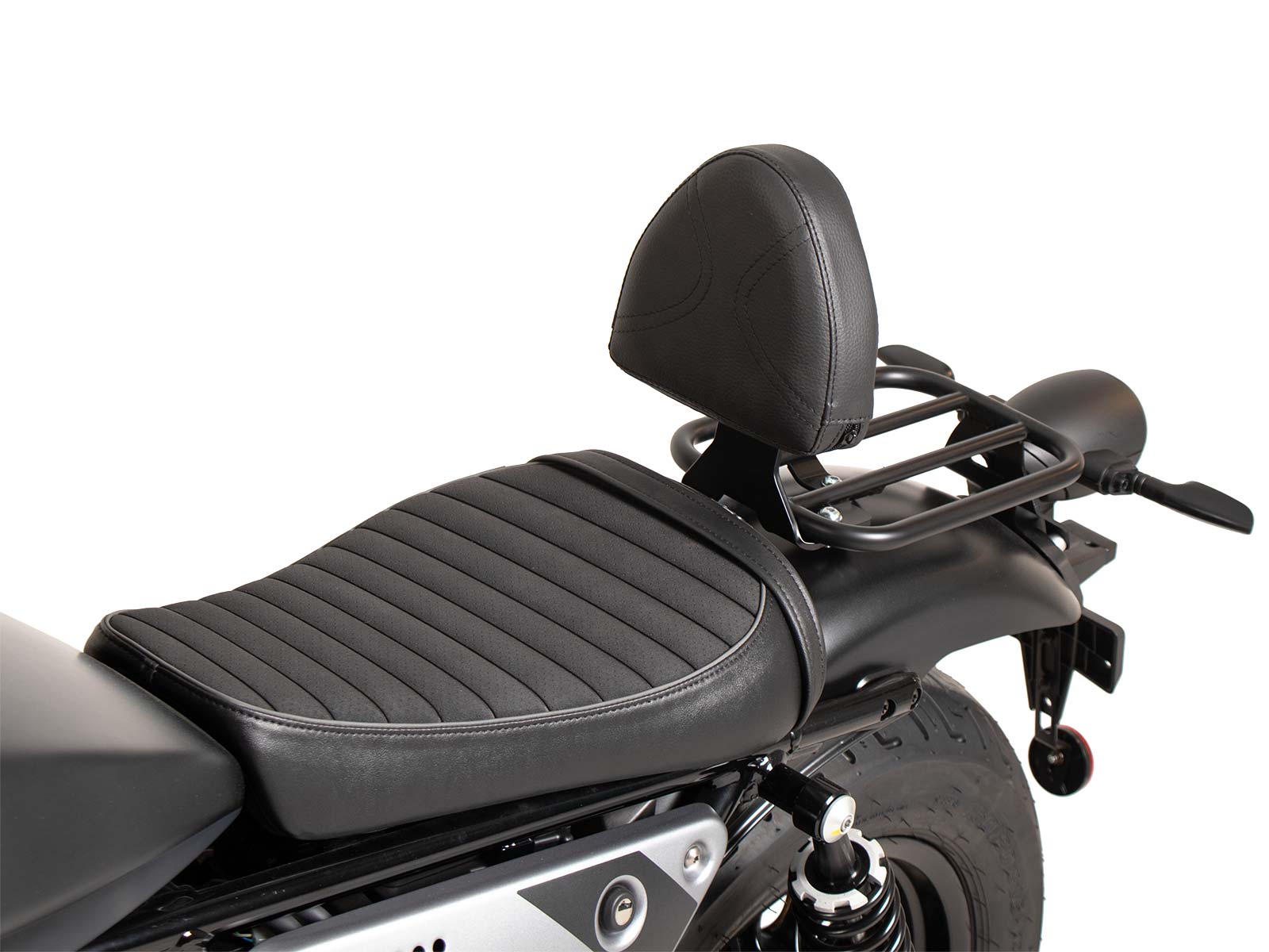 Fahrer-Rückenlehne mit Polster für Moto Guzzi V9 Bobber/Special Edition (2021-) in Kombination mit Solorack 613559